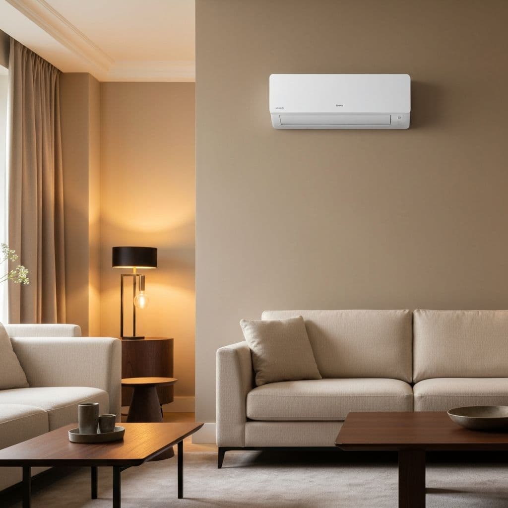 Climatisation réversible installée dans un salon dans l’Hérault
